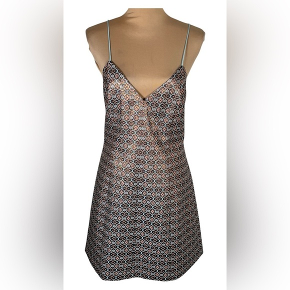 Alice And Olivia Tayla Metallic Jacquard Mini...Dress Size 10 NWT - Picture 5 of 10